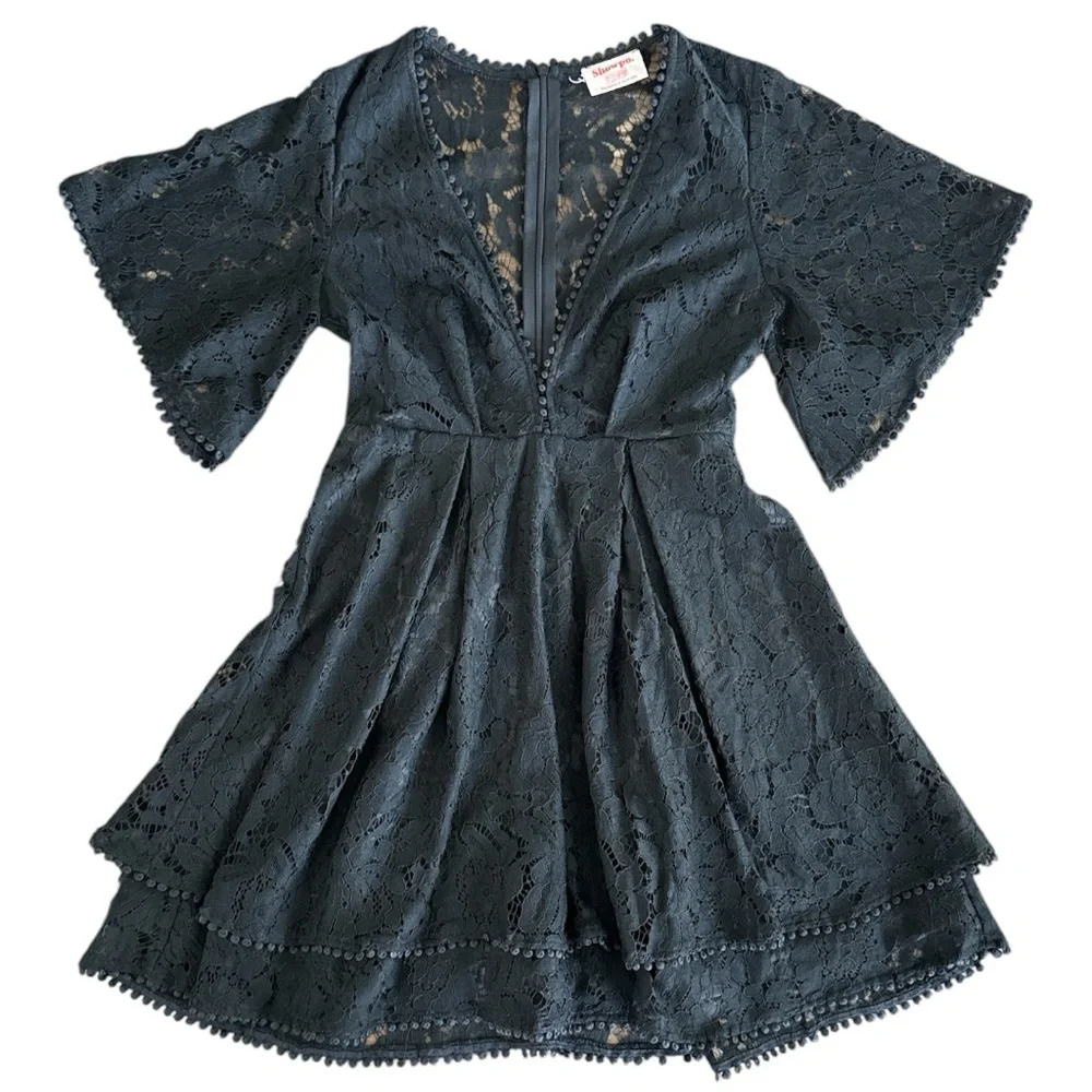 Showpo Do You Miss Me Dress Black Lace size 0 - Picture 3 of 9